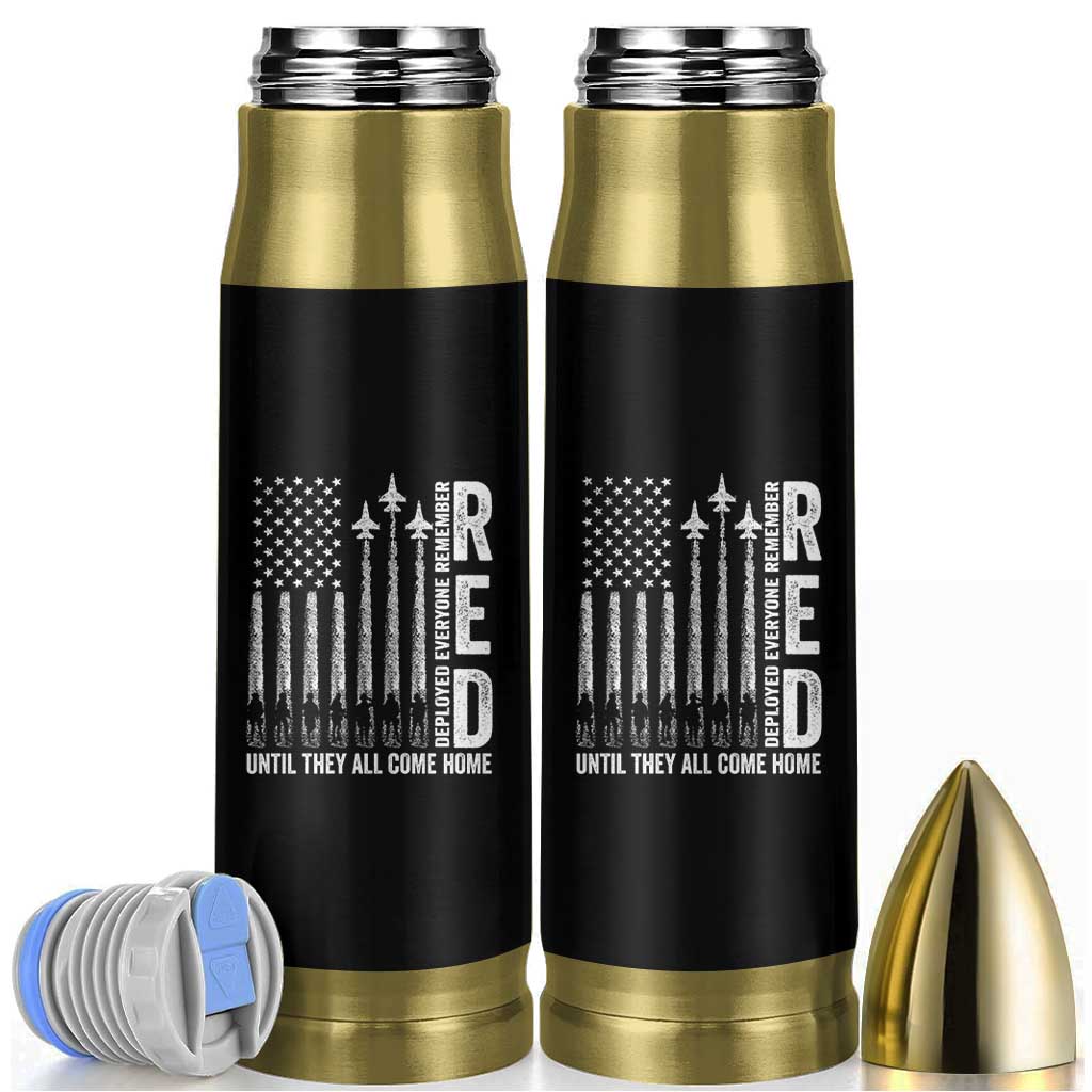 RED Friday Remember Everyone Deployed Bullet Tumbler Military American Flag - Wonder Print Shop