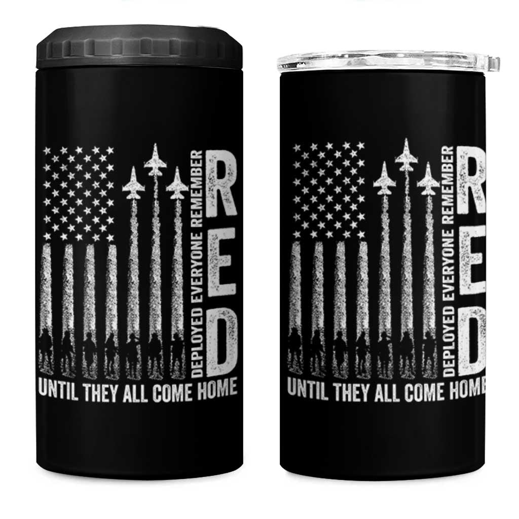 RED Friday Remember Everyone Deployed 4 in 1 Can Cooler Tumbler Military American Flag - Wonder Print Shop