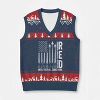 RED Friday Remember Everyone Deployed V-Neck Knit Sweater Vest Military American Flag - Wonder Print Shop