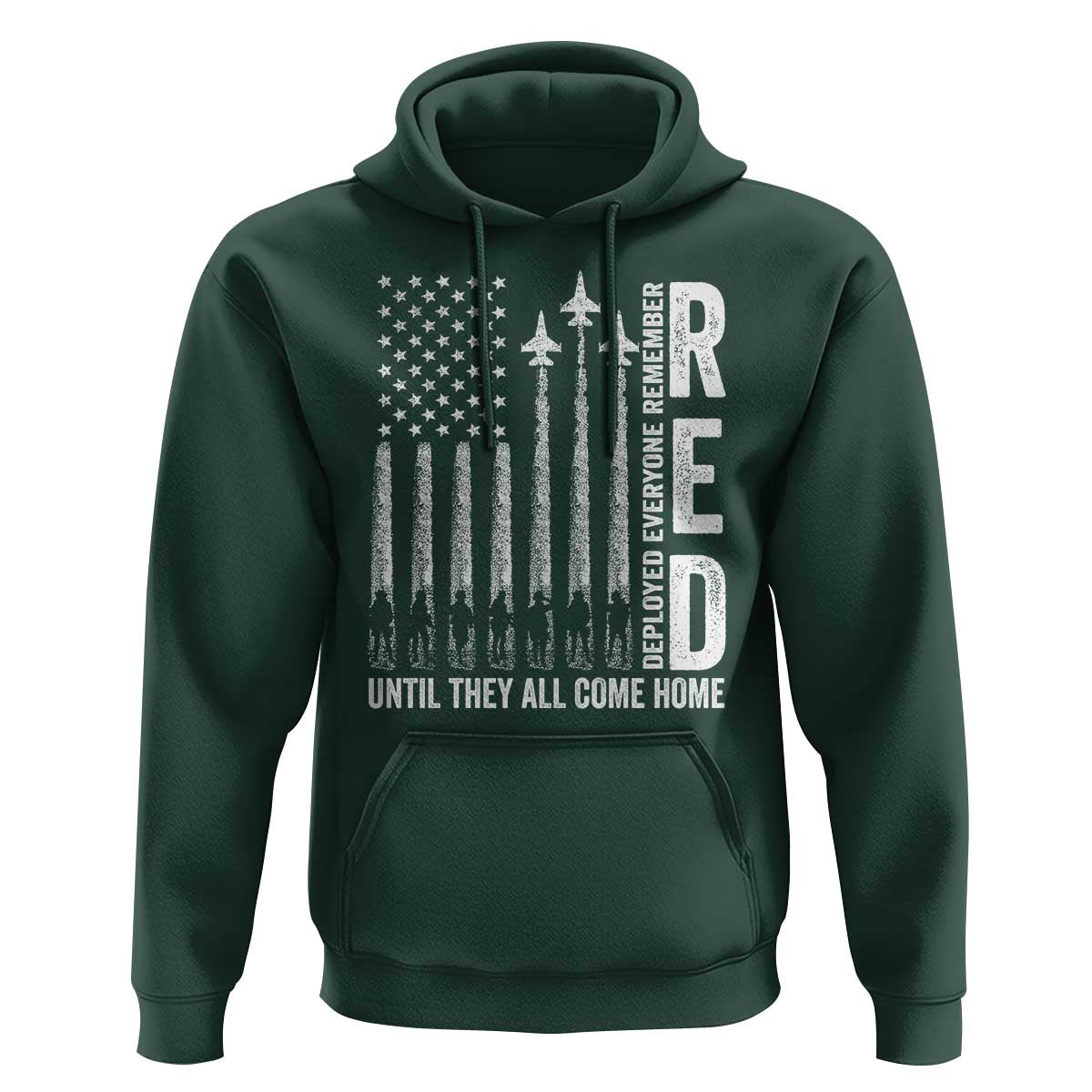 RED Friday Remember Everyone Deployed Hoodie Military American Flag - Wonder Print Shop