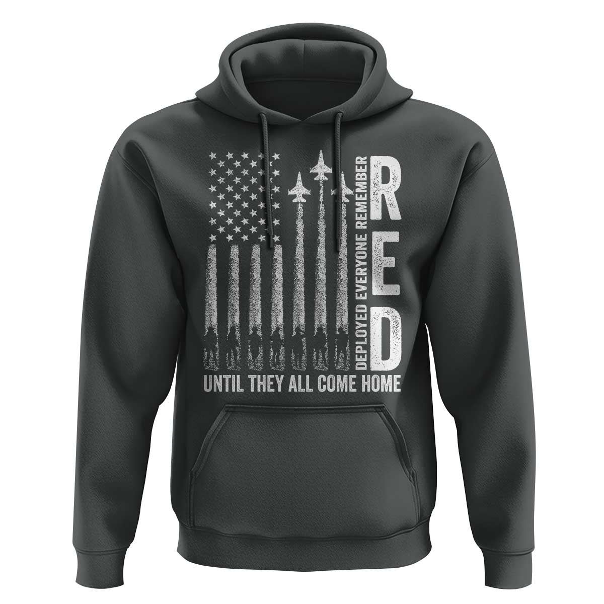 RED Friday Remember Everyone Deployed Hoodie Military American Flag - Wonder Print Shop