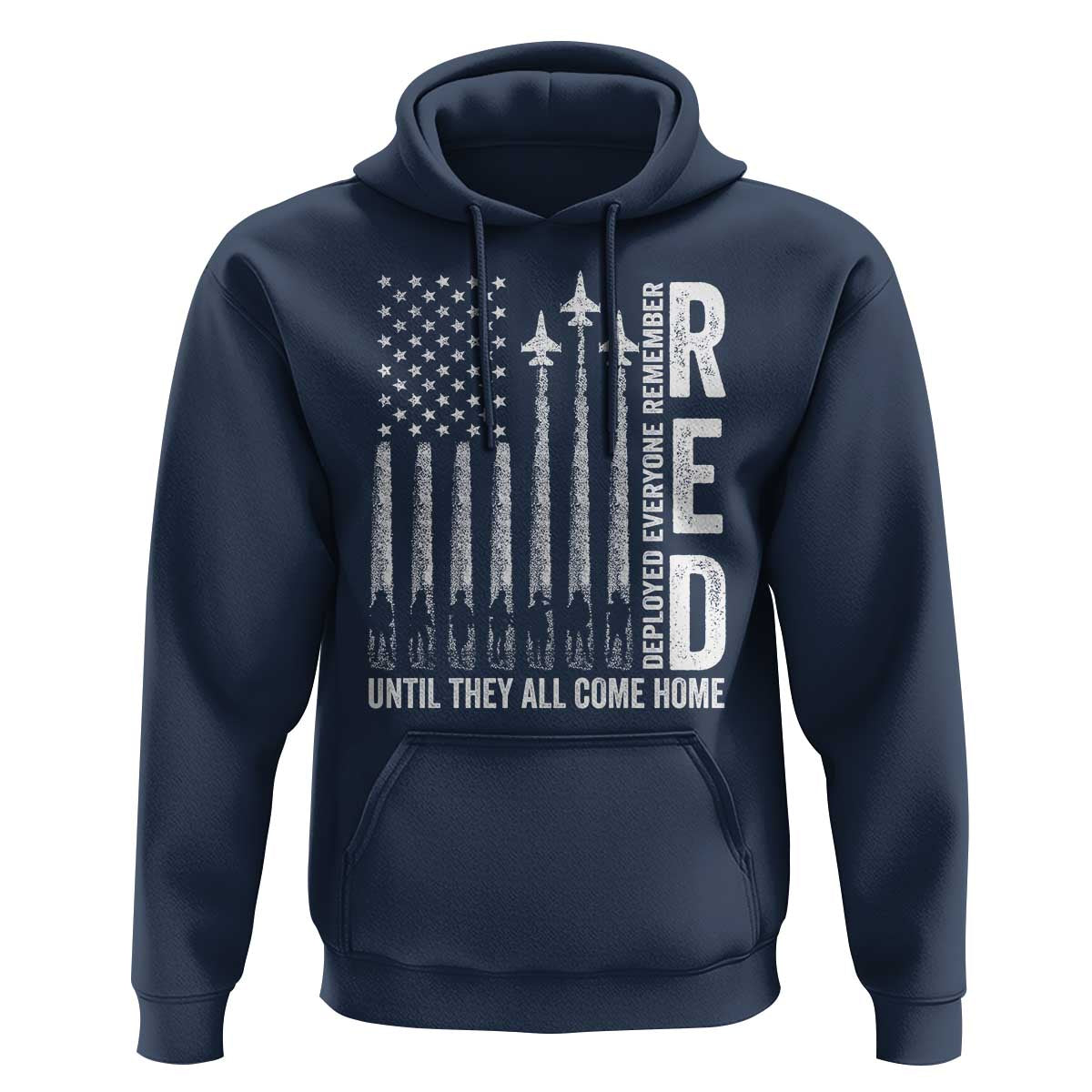 RED Friday Remember Everyone Deployed Hoodie Military American Flag - Wonder Print Shop