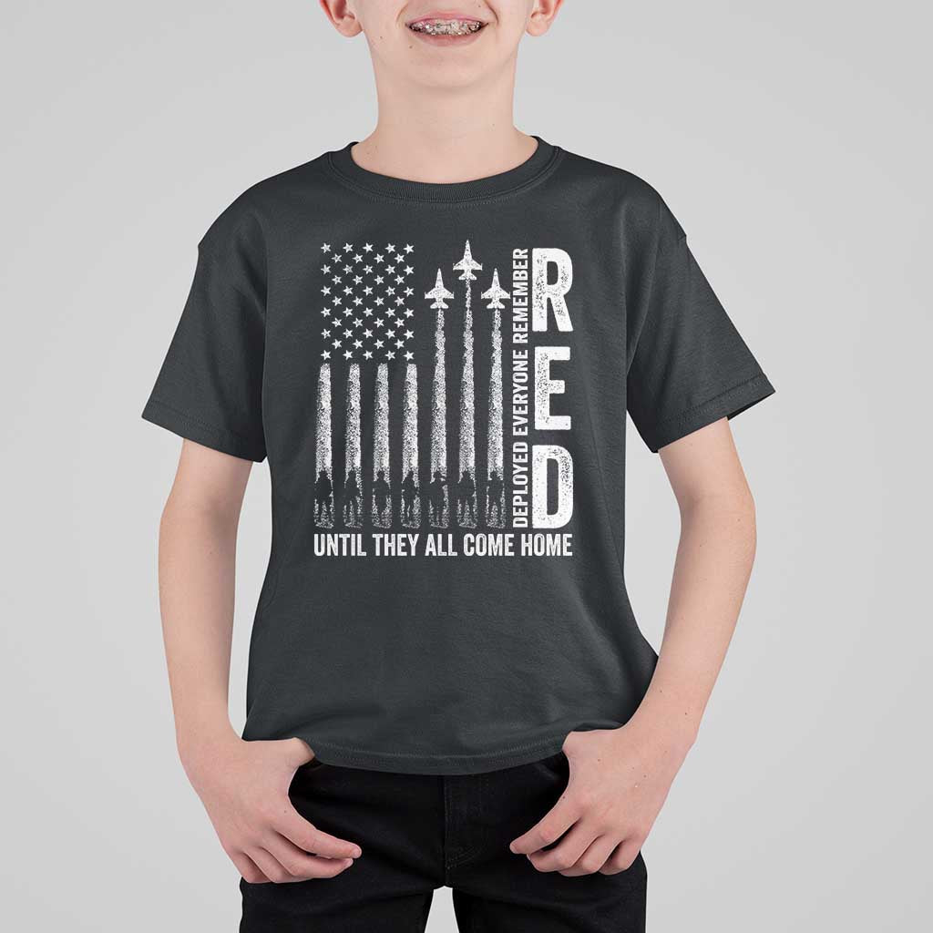RED Friday Remember Everyone Deployed T Shirt For Kid Military American Flag - Wonder Print Shop