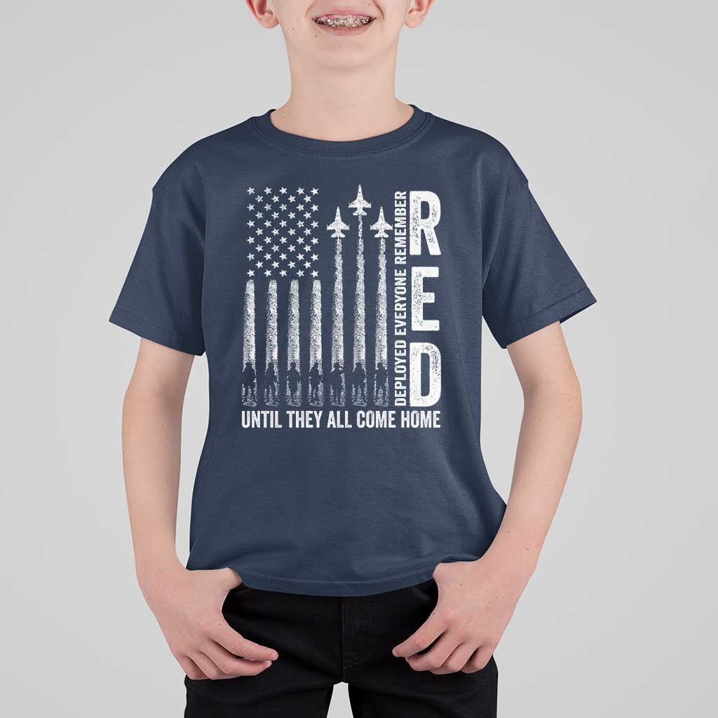 RED Friday Remember Everyone Deployed T Shirt For Kid Military American Flag - Wonder Print Shop
