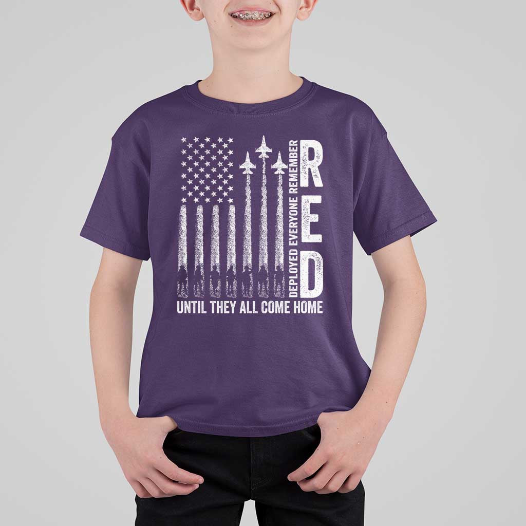 RED Friday Remember Everyone Deployed T Shirt For Kid Military American Flag - Wonder Print Shop