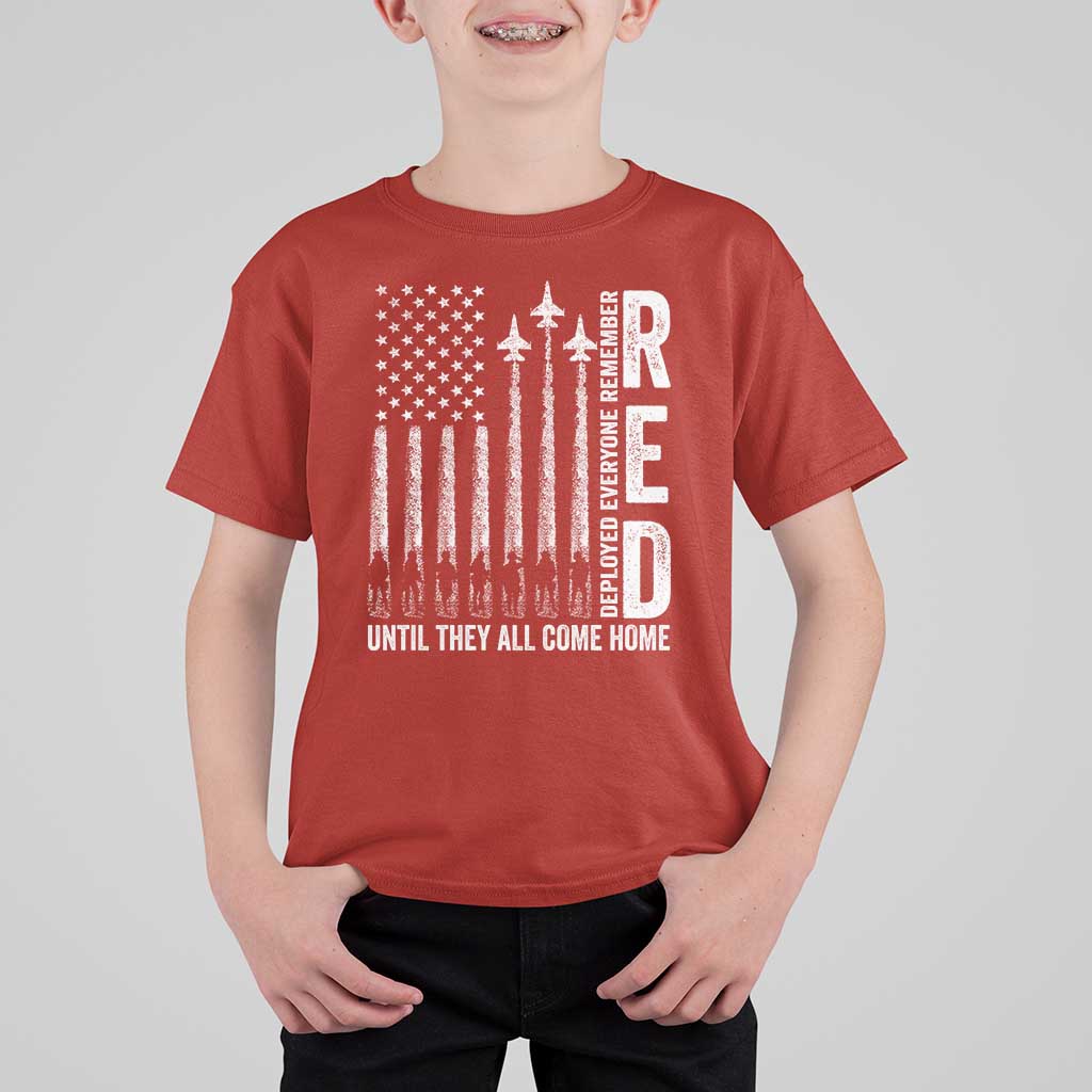 RED Friday Remember Everyone Deployed T Shirt For Kid Military American Flag - Wonder Print Shop