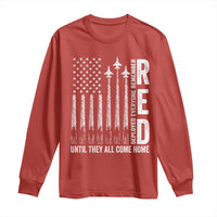 RED Friday Remember Everyone Deployed Long Sleeve Shirt Military American Flag - Wonder Print Shop