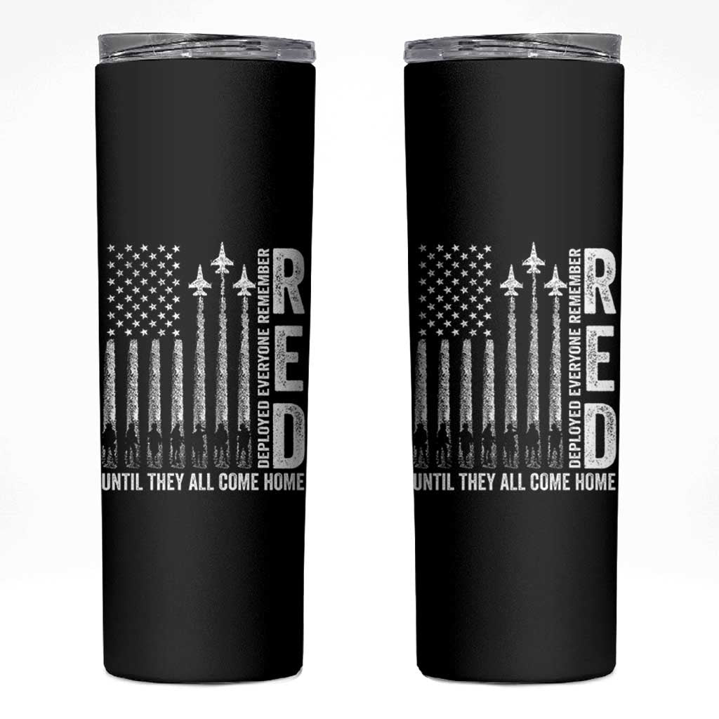 RED Friday Remember Everyone Deployed Skinny Tumbler Military American Flag - Wonder Print Shop