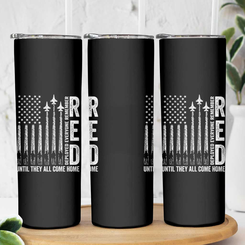 RED Friday Remember Everyone Deployed Skinny Tumbler Military American Flag - Wonder Print Shop