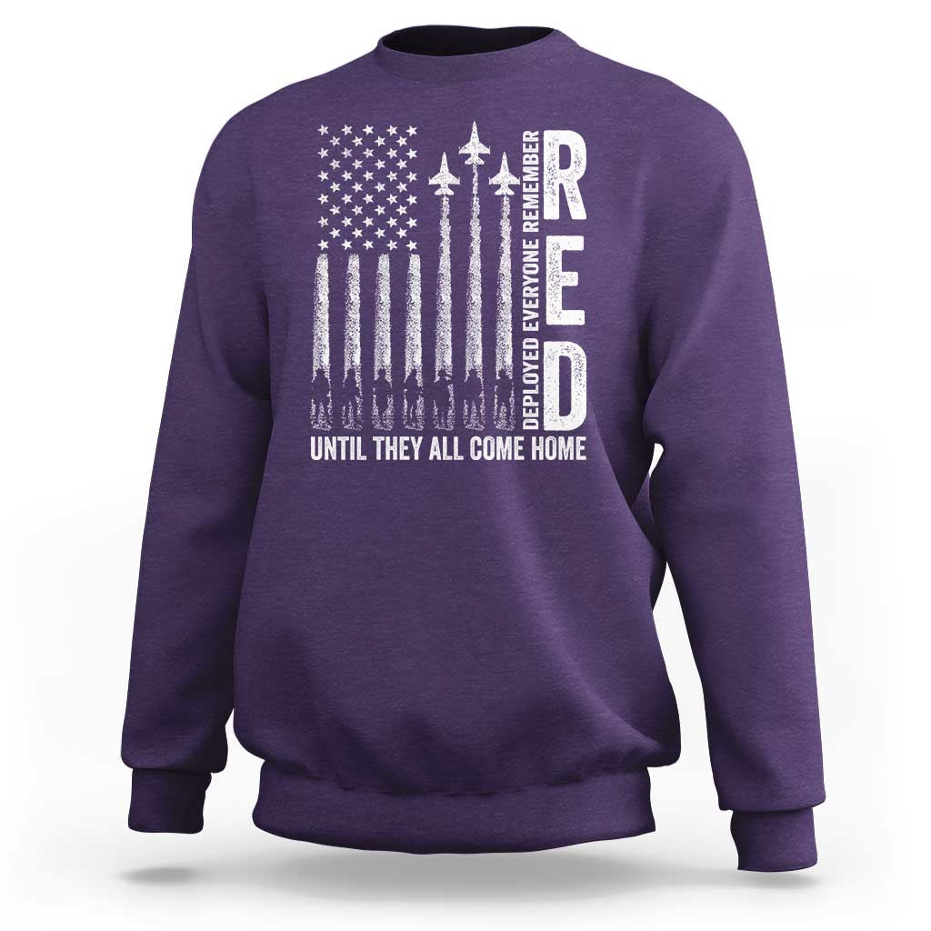 RED Friday Remember Everyone Deployed Sweatshirt Military American Flag - Wonder Print Shop