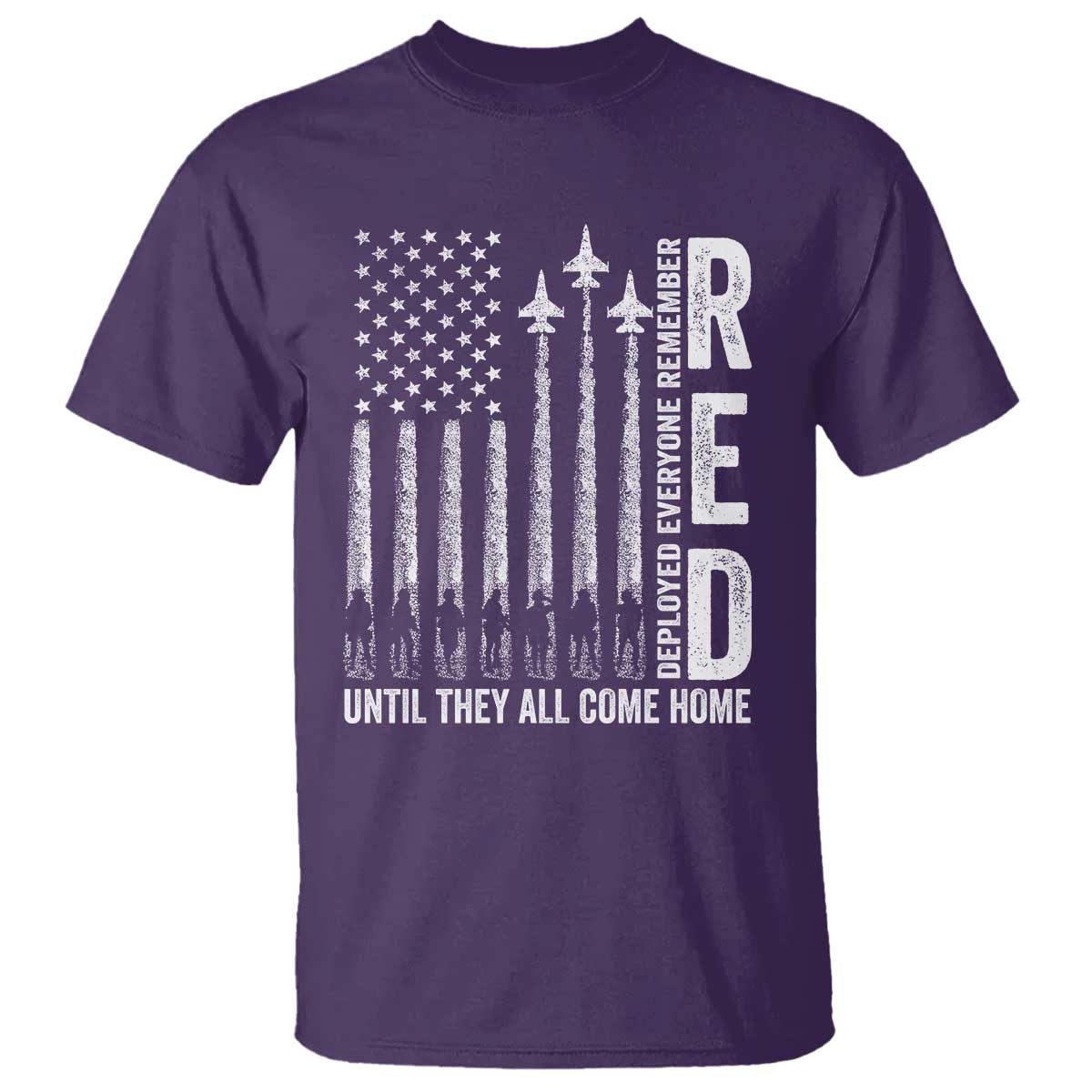 RED Friday Remember Everyone Deployed T Shirt Military American Flag - Wonder Print Shop