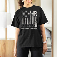 RED Friday Remember Everyone Deployed T Shirt For Women Military American Flag - Wonder Print Shop