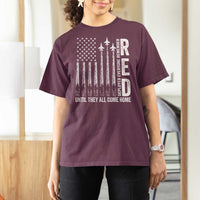 RED Friday Remember Everyone Deployed T Shirt For Women Military American Flag - Wonder Print Shop