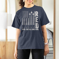 RED Friday Remember Everyone Deployed T Shirt For Women Military American Flag - Wonder Print Shop