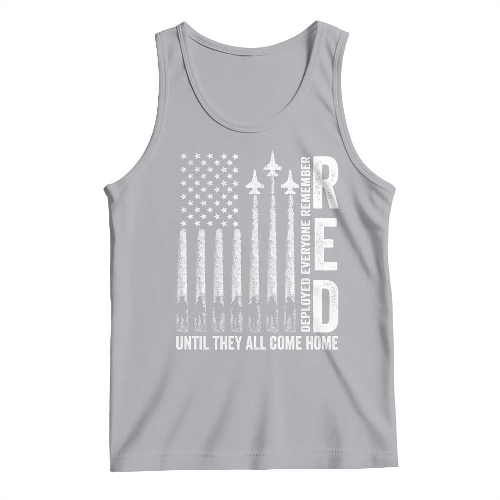 RED Friday Remember Everyone Deployed Tank Top Military American Flag - Wonder Print Shop
