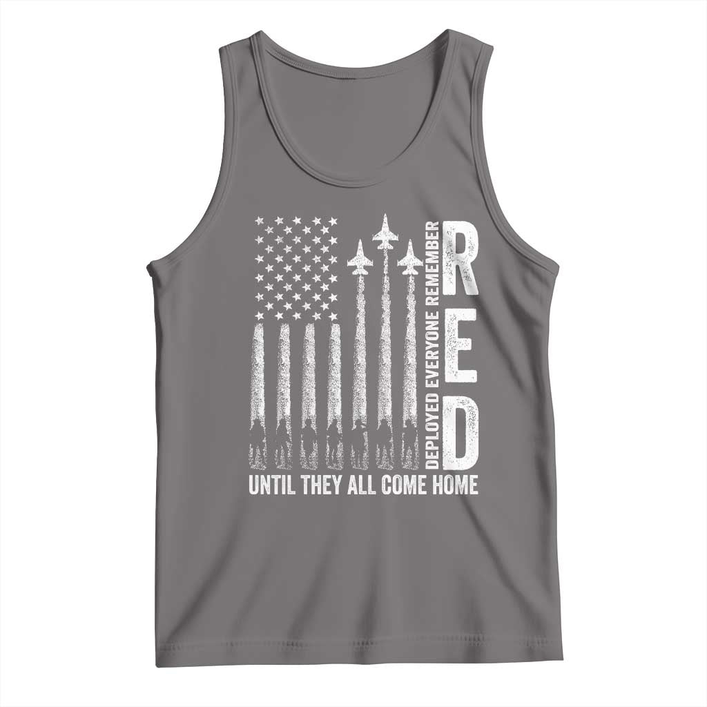 RED Friday Remember Everyone Deployed Tank Top Military American Flag - Wonder Print Shop