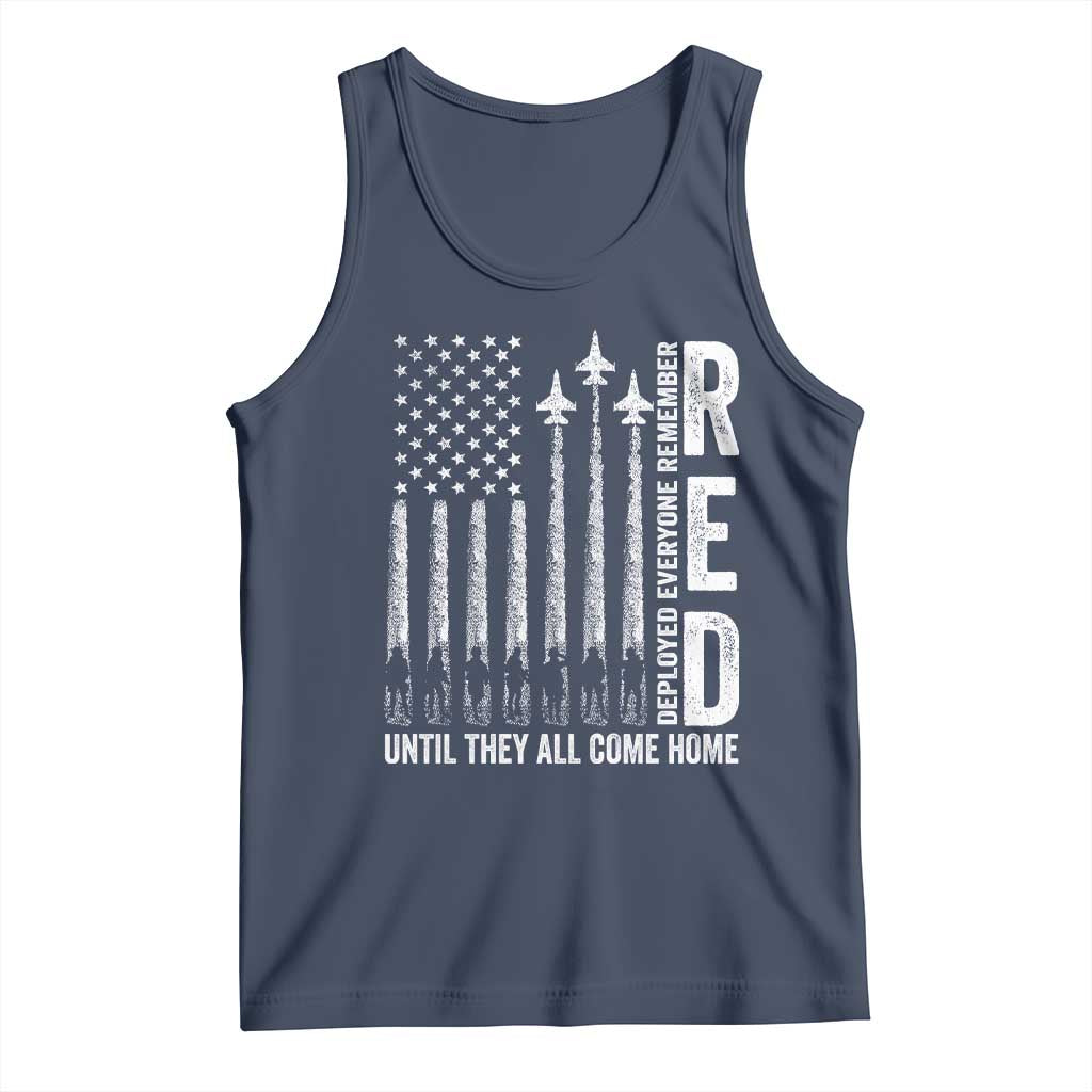 RED Friday Remember Everyone Deployed Tank Top Military American Flag - Wonder Print Shop