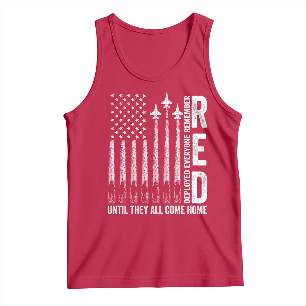 RED Friday Remember Everyone Deployed Tank Top Military American Flag - Wonder Print Shop