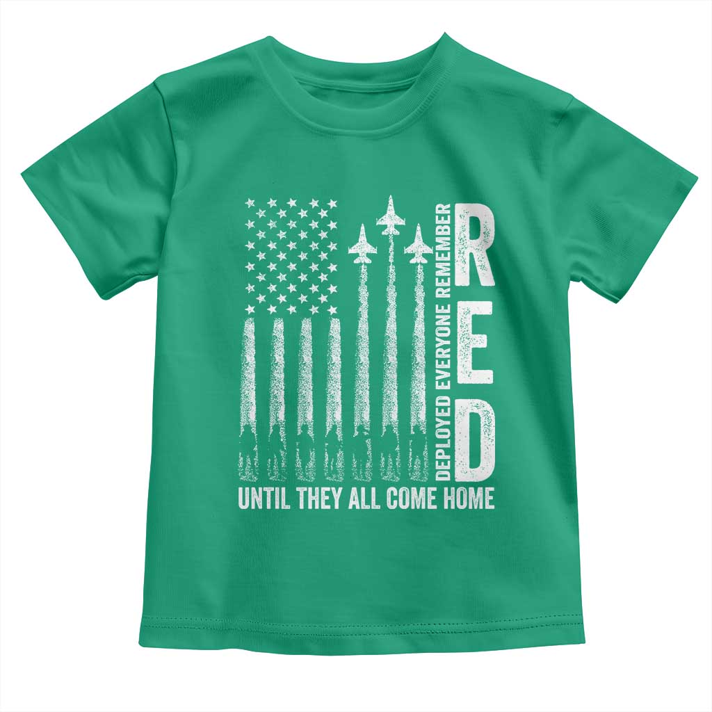 RED Friday Remember Everyone Deployed Toddler T Shirt Military American Flag - Wonder Print Shop