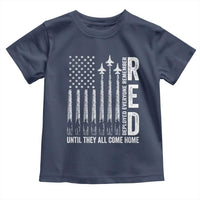RED Friday Remember Everyone Deployed Toddler T Shirt Military American Flag - Wonder Print Shop