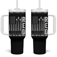 RED Friday Remember Everyone Deployed Tumbler With Handle Military American Flag - Wonder Print Shop
