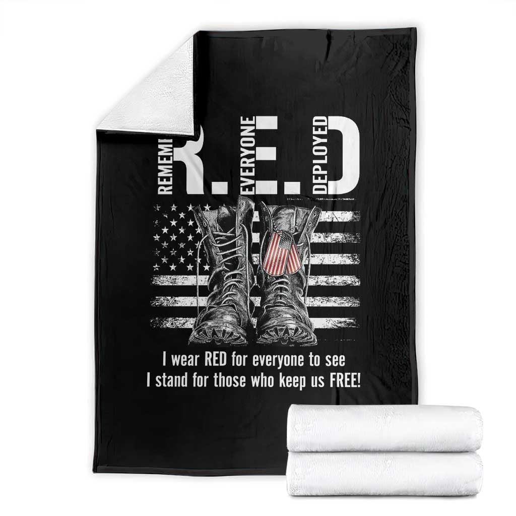 On Friday We Wear Red Military R.E.D Friday Throw Blanket American Flag - Wonder Print Shop