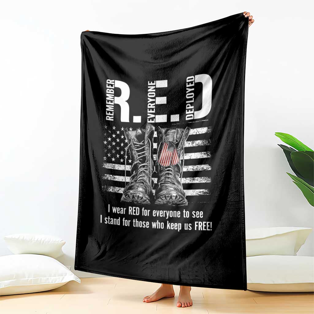On Friday We Wear Red Military R.E.D Friday Throw Blanket American Flag - Wonder Print Shop