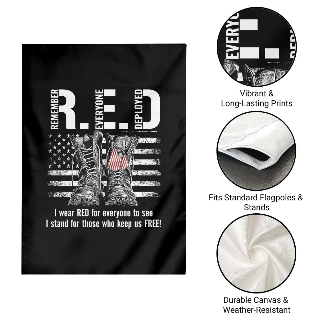 On Friday We Wear Red Military R.E.D Friday Garden Flag American Flag - Wonder Print Shop