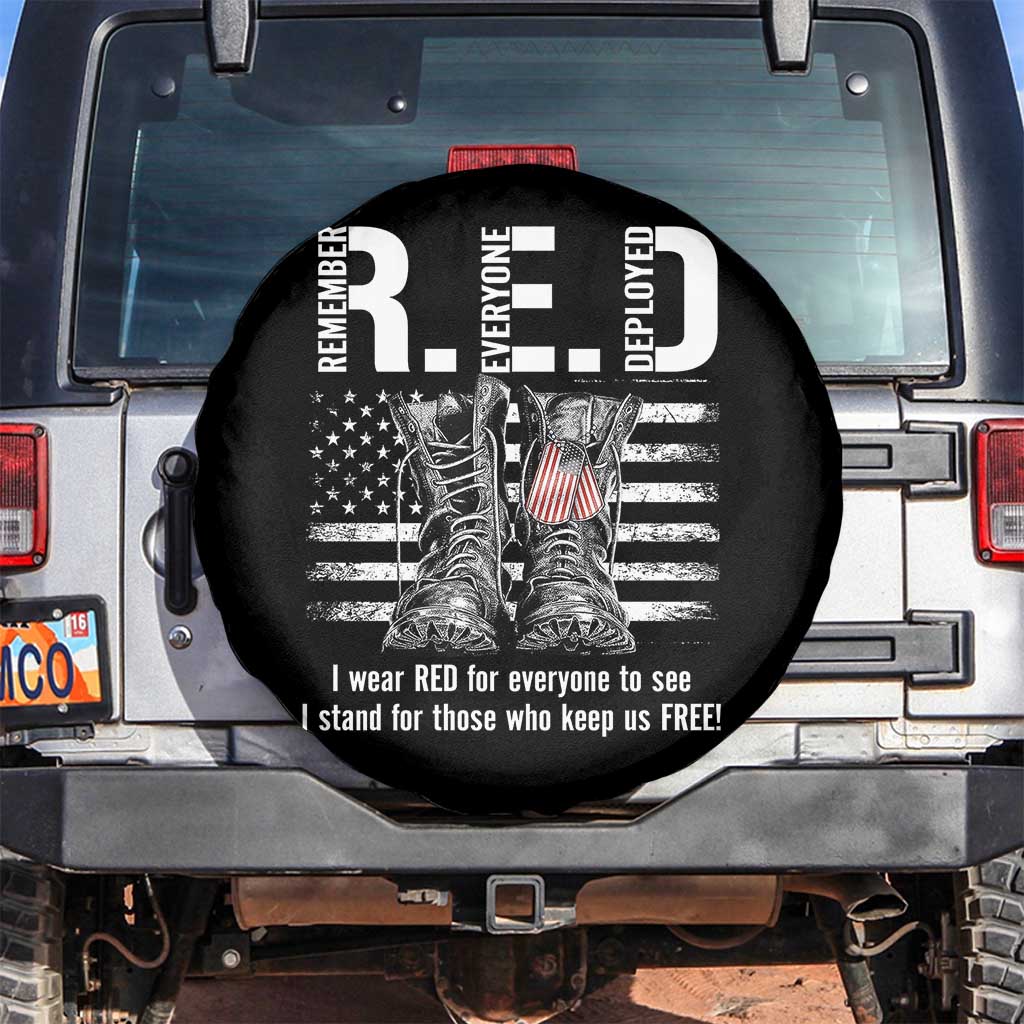 On Friday We Wear Red Military R.E.D Friday Spare Tire Cover American Flag - Wonder Print Shop