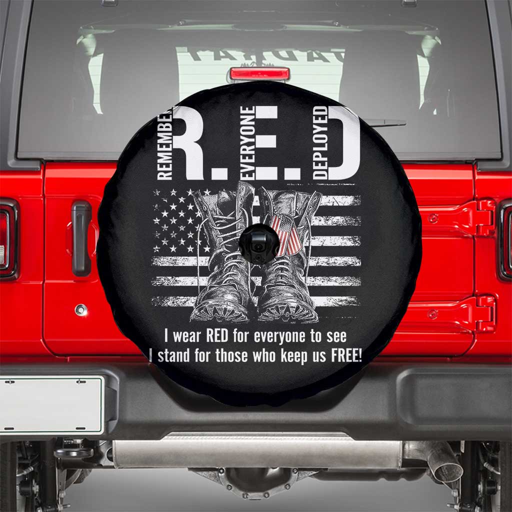 On Friday We Wear Red Military R.E.D Friday Spare Tire Cover American Flag - Wonder Print Shop