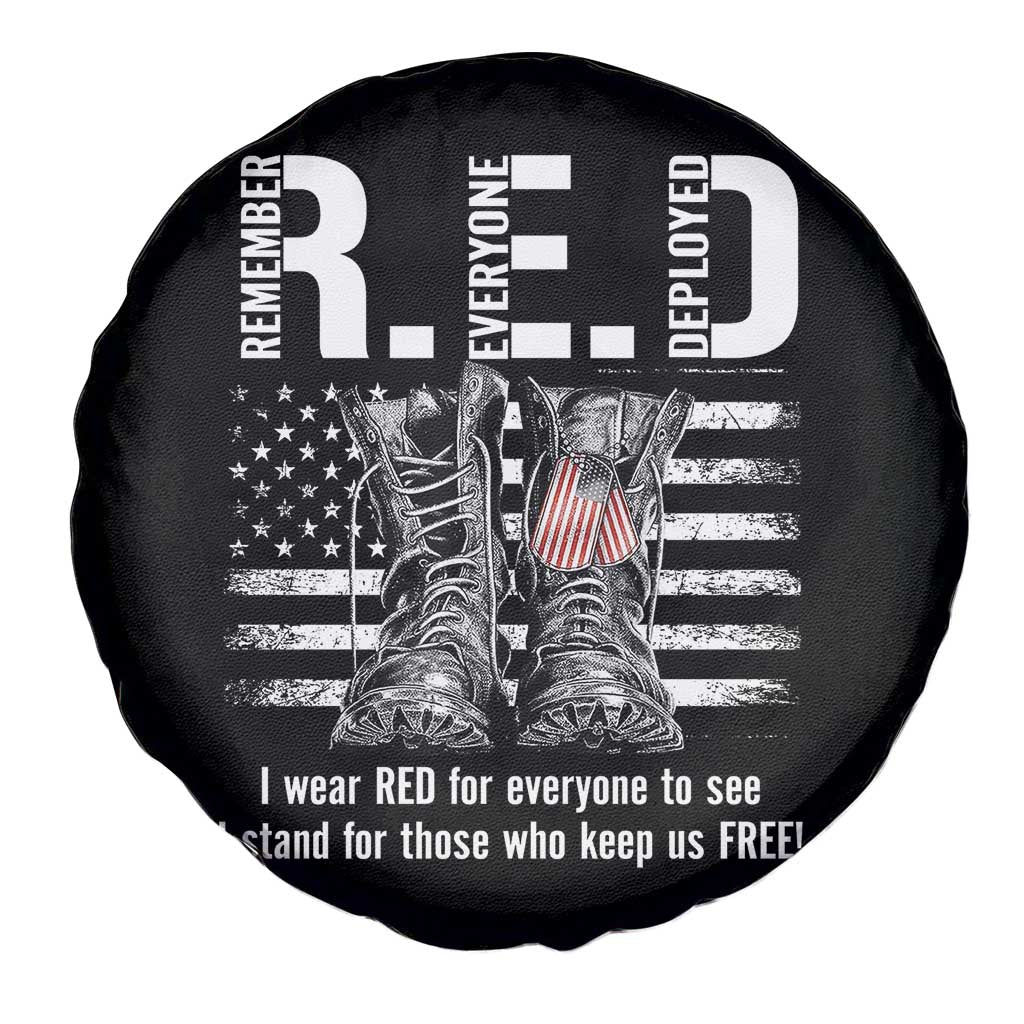 On Friday We Wear Red Military R.E.D Friday Spare Tire Cover American Flag - Wonder Print Shop