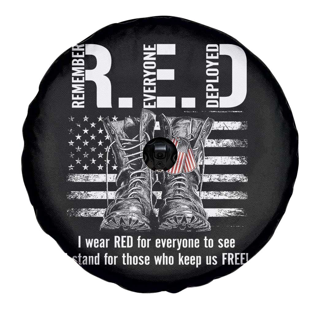On Friday We Wear Red Military R.E.D Friday Spare Tire Cover American Flag - Wonder Print Shop