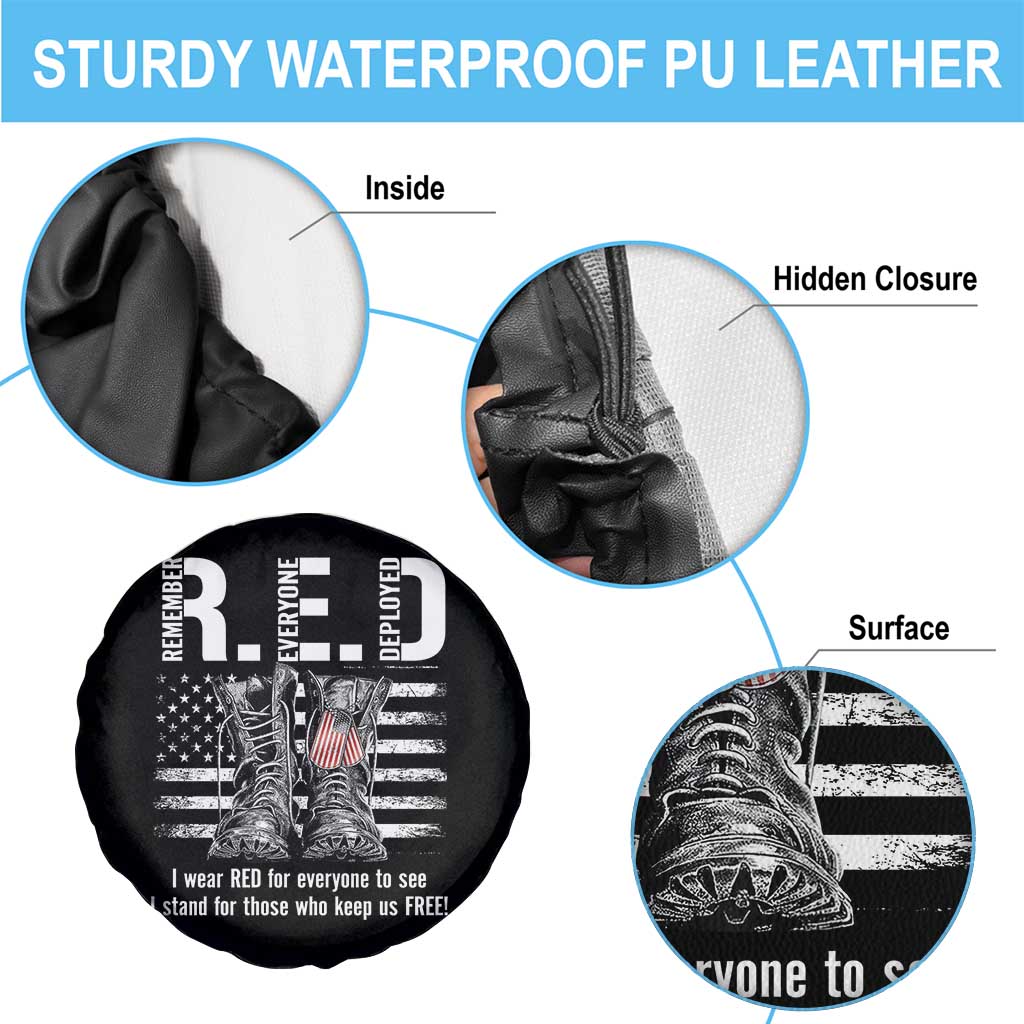 On Friday We Wear Red Military R.E.D Friday Spare Tire Cover American Flag - Wonder Print Shop