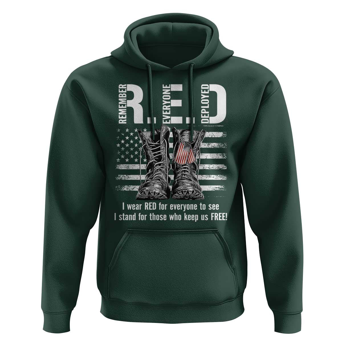 On Friday We Wear Red Military R.E.D Friday Hoodie American Flag - Wonder Print Shop