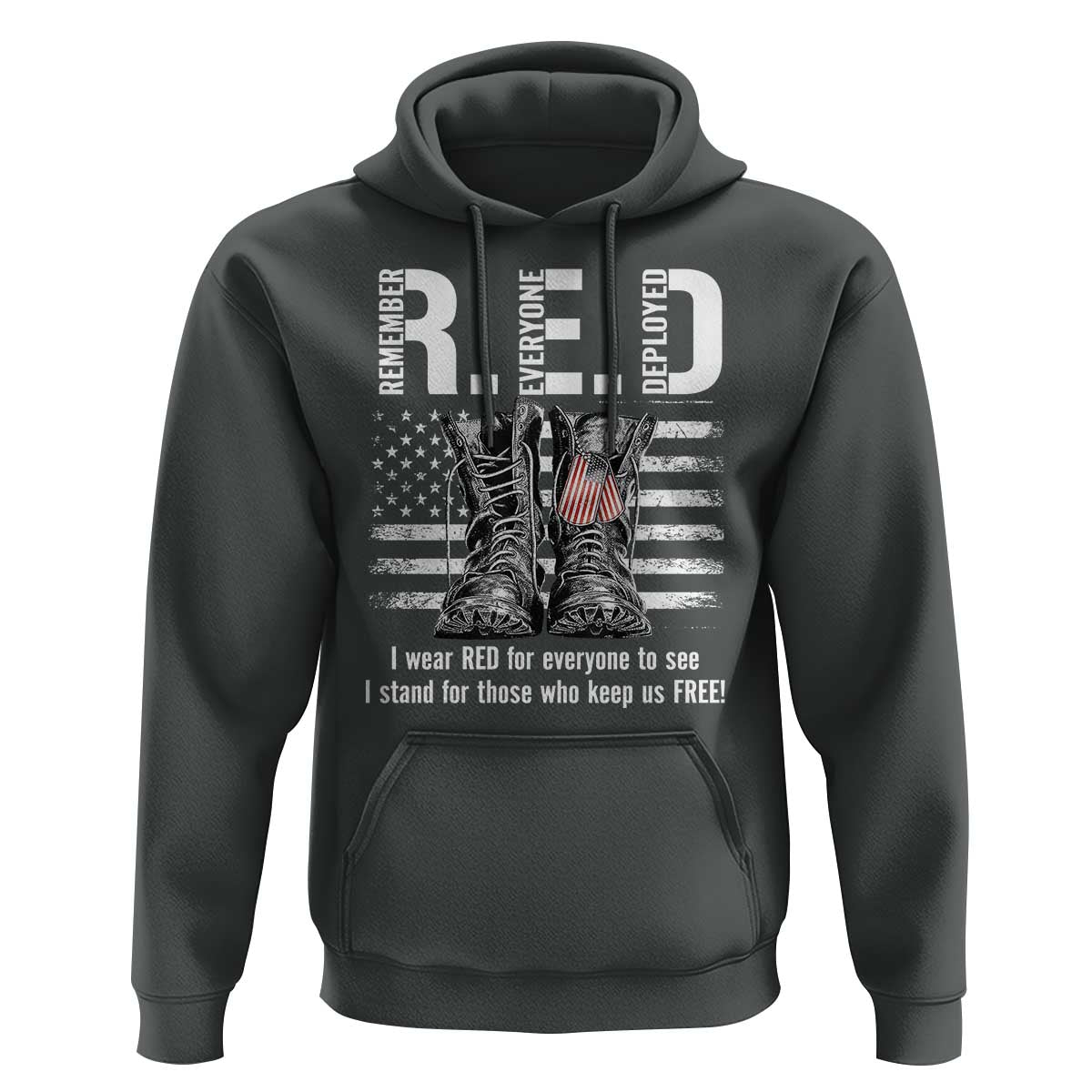 On Friday We Wear Red Military R.E.D Friday Hoodie American Flag - Wonder Print Shop