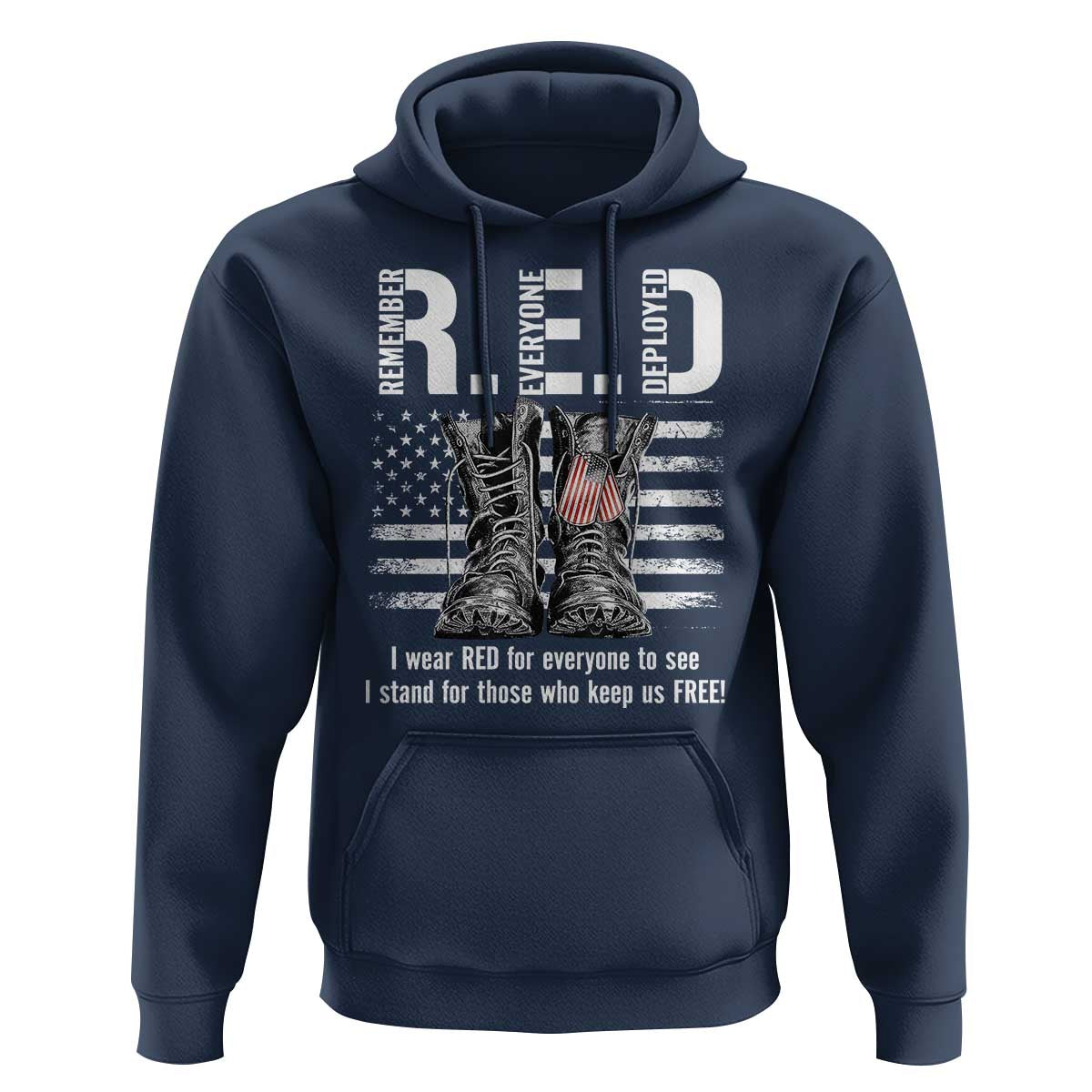 On Friday We Wear Red Military R.E.D Friday Hoodie American Flag - Wonder Print Shop