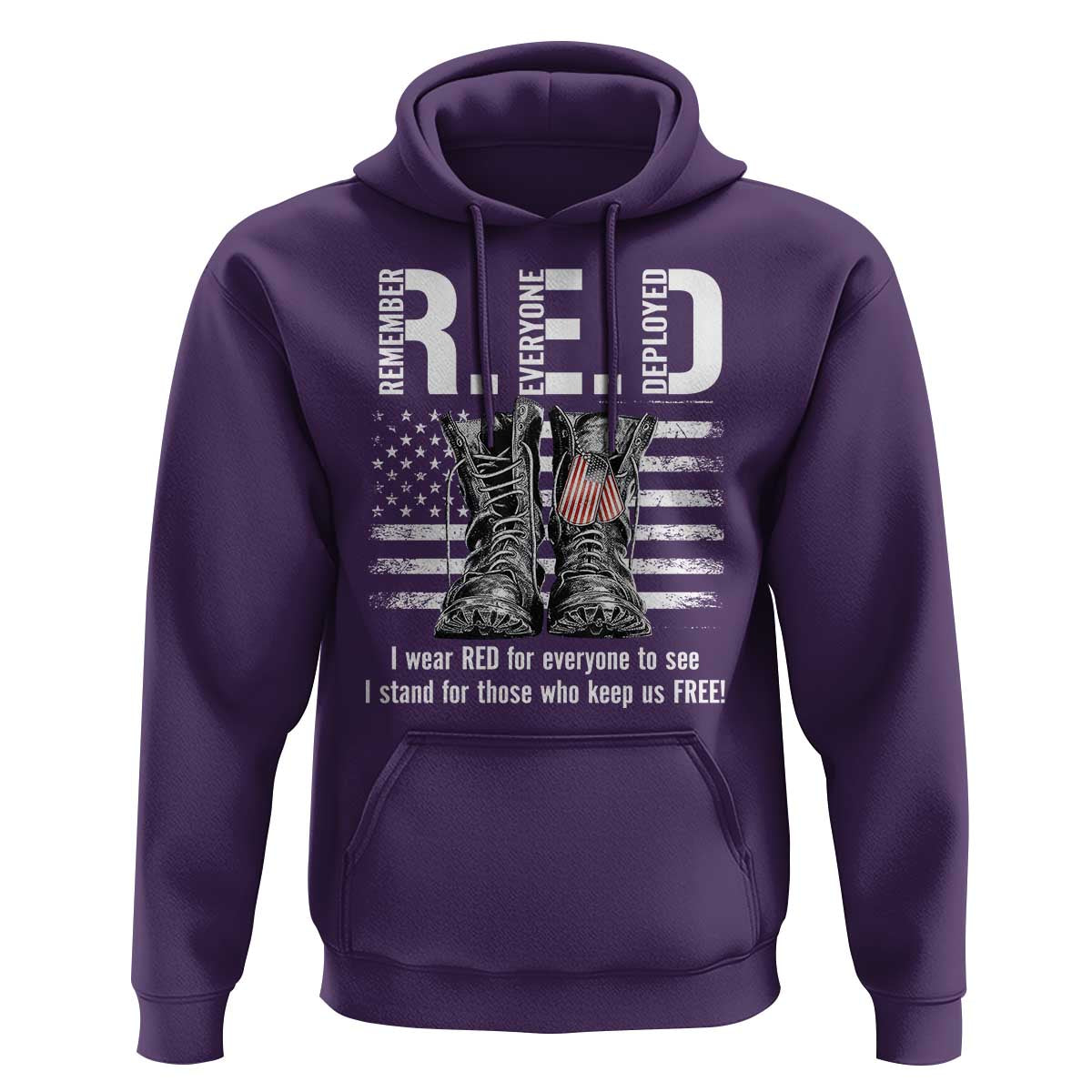 On Friday We Wear Red Military R.E.D Friday Hoodie American Flag - Wonder Print Shop