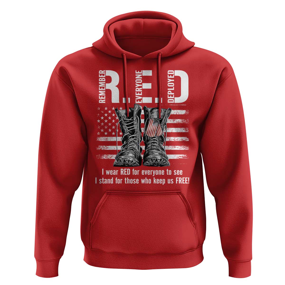 On Friday We Wear Red Military R.E.D Friday Hoodie American Flag - Wonder Print Shop