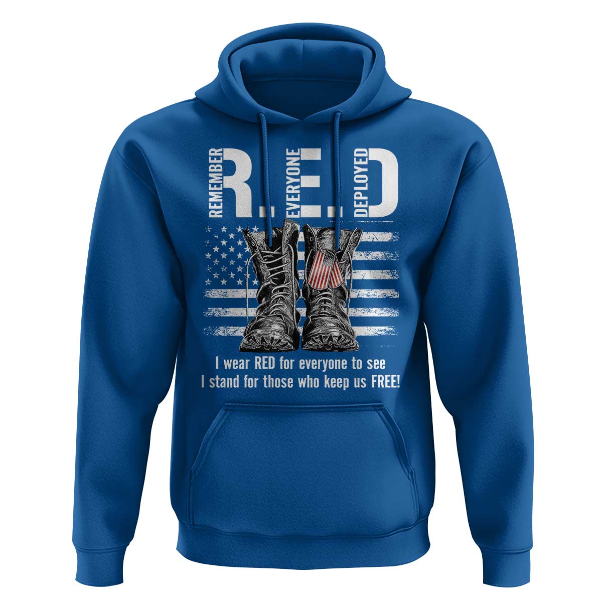 On Friday We Wear Red Military R.E.D Friday Hoodie American Flag - Wonder Print Shop