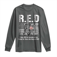 On Friday We Wear Red Military R.E.D Friday Long Sleeve Shirt American Flag - Wonder Print Shop