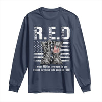 On Friday We Wear Red Military R.E.D Friday Long Sleeve Shirt American Flag - Wonder Print Shop