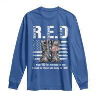 On Friday We Wear Red Military R.E.D Friday Long Sleeve Shirt American Flag - Wonder Print Shop