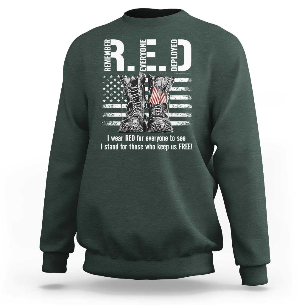 On Friday We Wear Red Military R.E.D Friday Sweatshirt American Flag - Wonder Print Shop