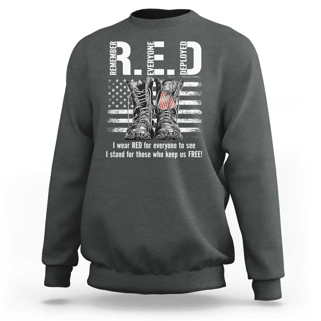 On Friday We Wear Red Military R.E.D Friday Sweatshirt American Flag - Wonder Print Shop