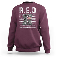 On Friday We Wear Red Military R.E.D Friday Sweatshirt American Flag - Wonder Print Shop