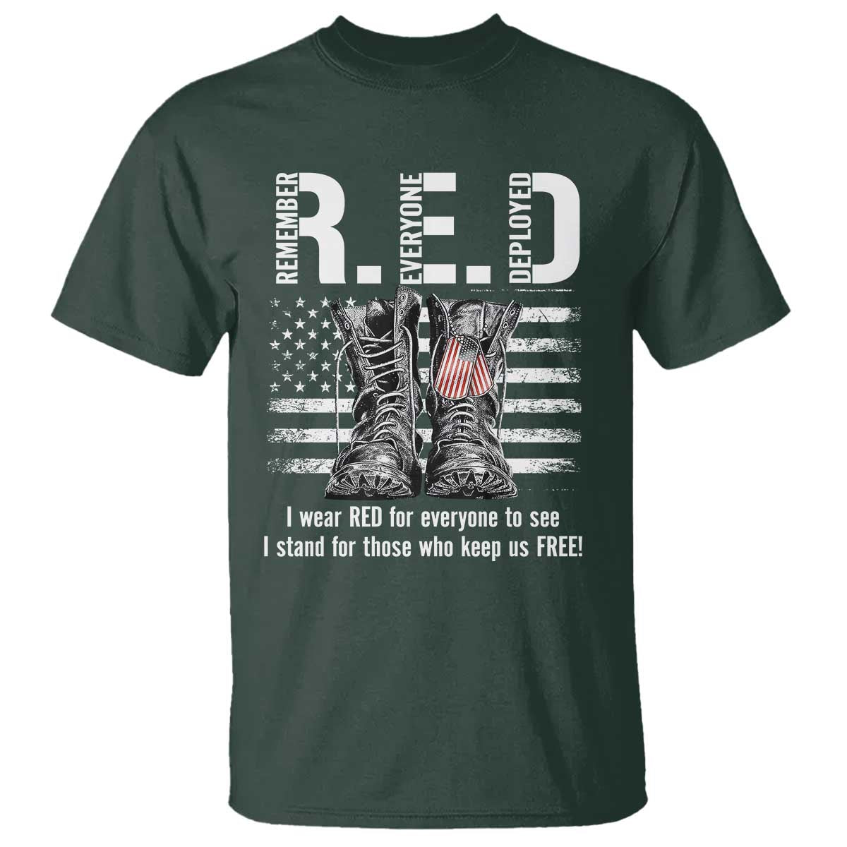 On Friday We Wear Red Military R.E.D Friday T Shirt American Flag - Wonder Print Shop