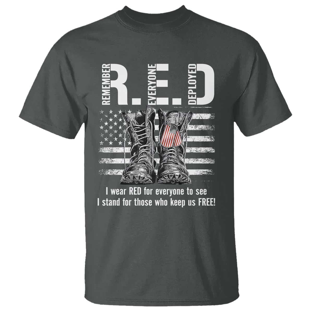 On Friday We Wear Red Military R.E.D Friday T Shirt American Flag - Wonder Print Shop