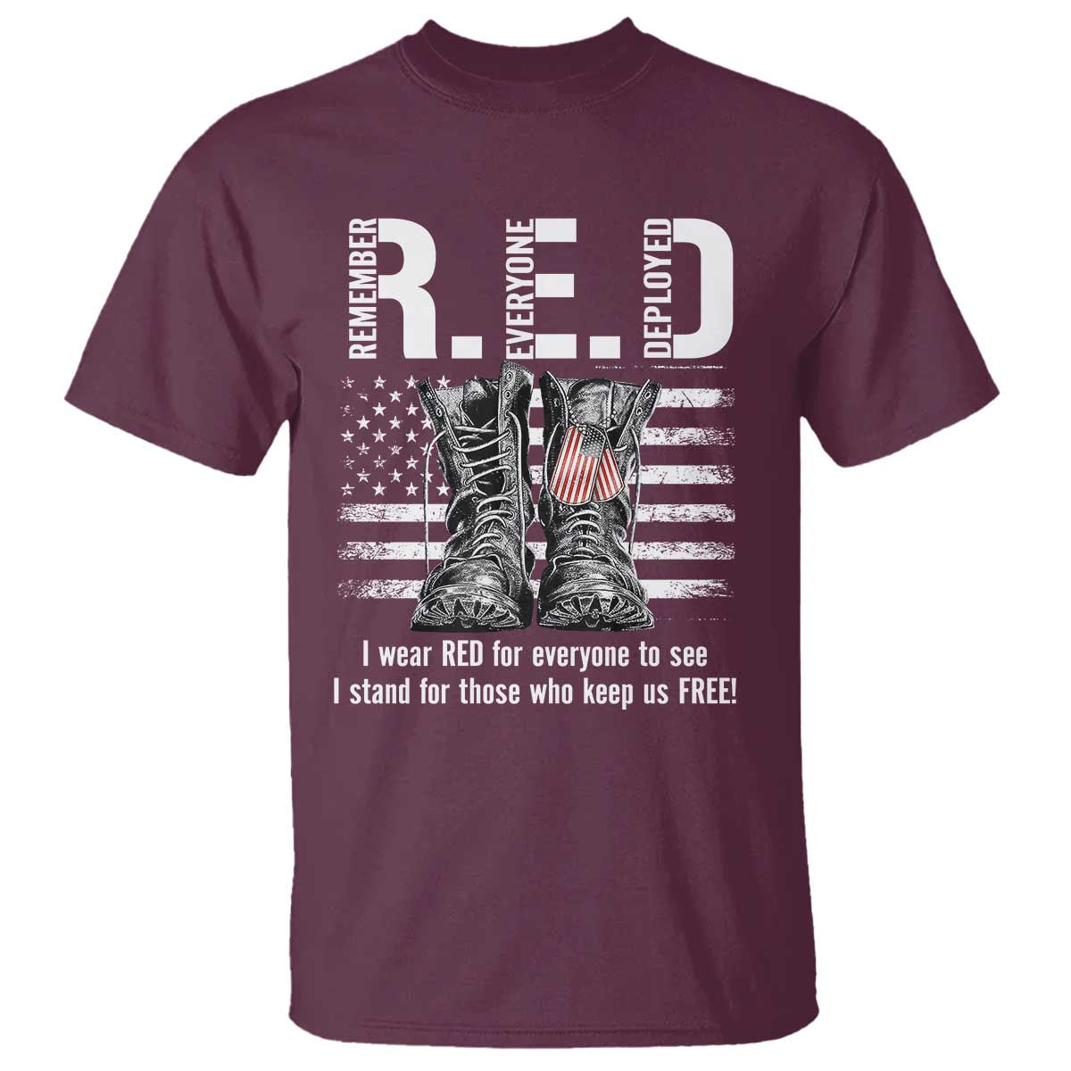 On Friday We Wear Red Military R.E.D Friday T Shirt American Flag - Wonder Print Shop