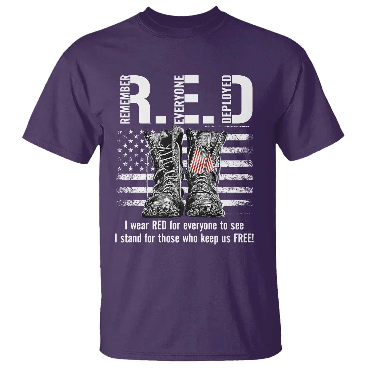On Friday We Wear Red Military R.E.D Friday T Shirt American Flag - Wonder Print Shop