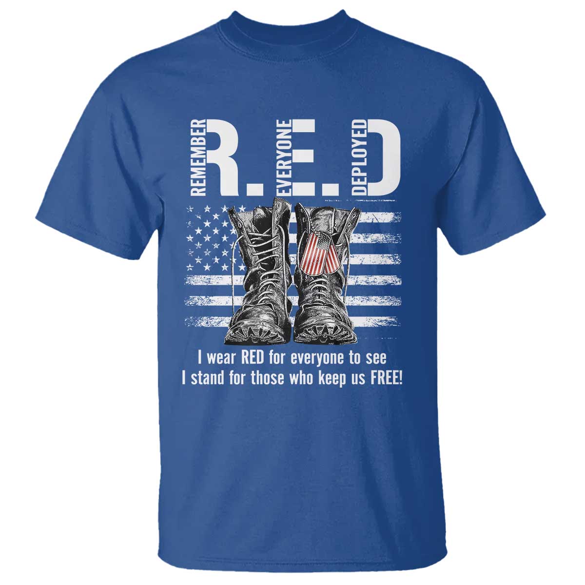 On Friday We Wear Red Military R.E.D Friday T Shirt American Flag - Wonder Print Shop
